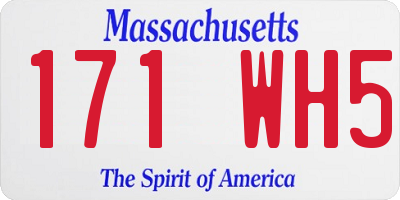 MA license plate 171WH5