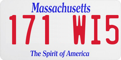 MA license plate 171WI5