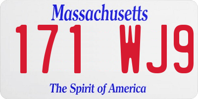 MA license plate 171WJ9