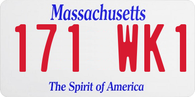 MA license plate 171WK1