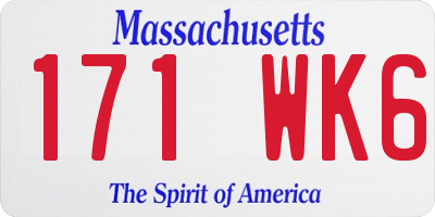MA license plate 171WK6