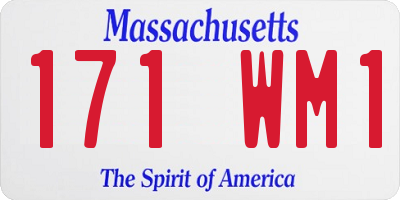 MA license plate 171WM1