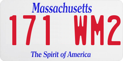 MA license plate 171WM2