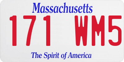 MA license plate 171WM5