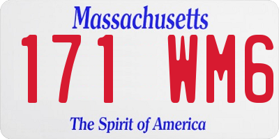 MA license plate 171WM6