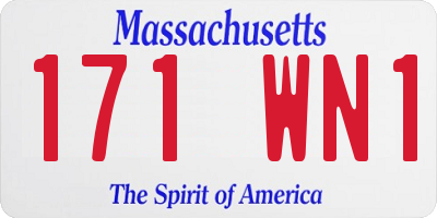 MA license plate 171WN1