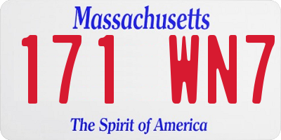 MA license plate 171WN7