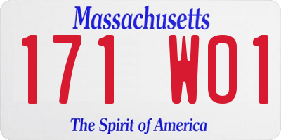 MA license plate 171WO1
