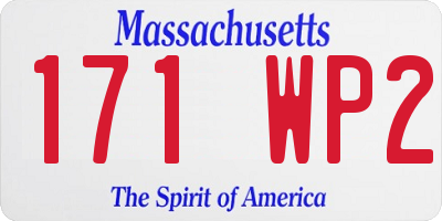 MA license plate 171WP2