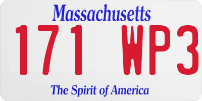 MA license plate 171WP3