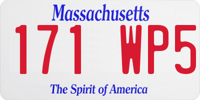 MA license plate 171WP5