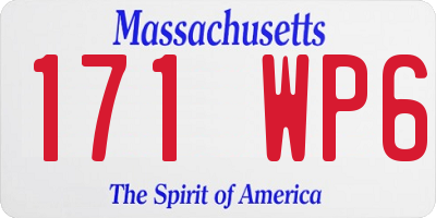 MA license plate 171WP6