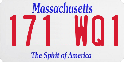 MA license plate 171WQ1