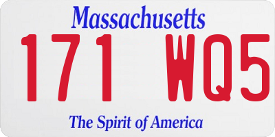 MA license plate 171WQ5