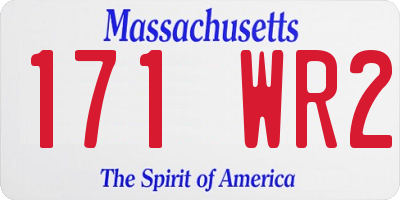 MA license plate 171WR2
