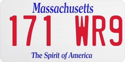 MA license plate 171WR9