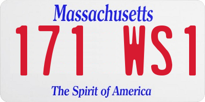 MA license plate 171WS1