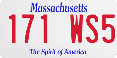 MA license plate 171WS5
