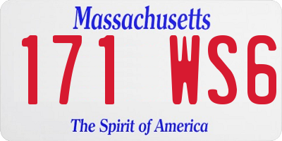 MA license plate 171WS6