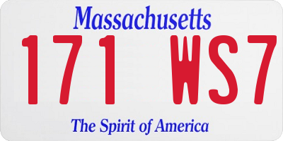 MA license plate 171WS7