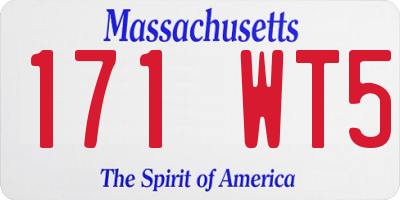 MA license plate 171WT5