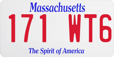 MA license plate 171WT6