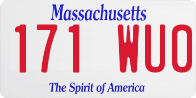 MA license plate 171WU0
