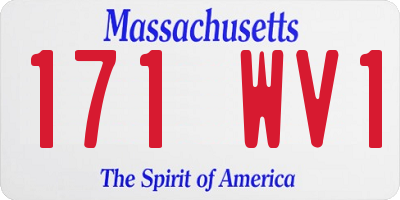 MA license plate 171WV1