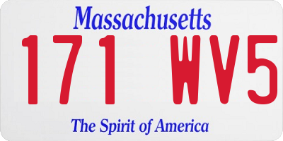 MA license plate 171WV5