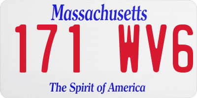 MA license plate 171WV6