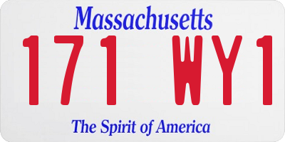MA license plate 171WY1