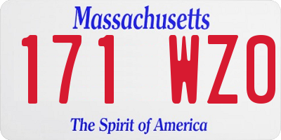 MA license plate 171WZ0