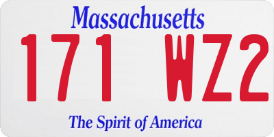 MA license plate 171WZ2