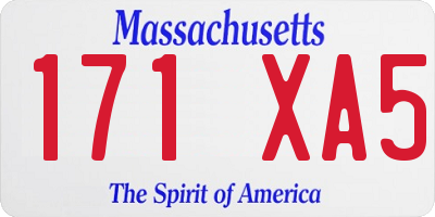 MA license plate 171XA5
