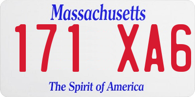 MA license plate 171XA6