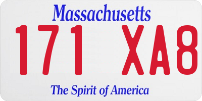 MA license plate 171XA8