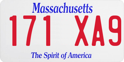 MA license plate 171XA9