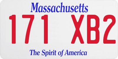 MA license plate 171XB2