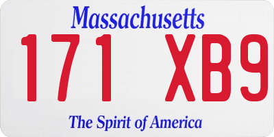 MA license plate 171XB9