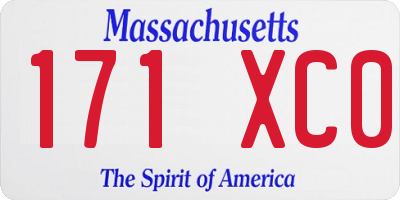 MA license plate 171XC0