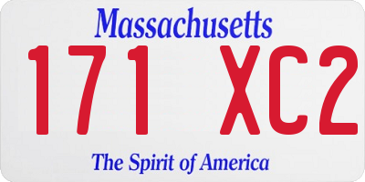 MA license plate 171XC2