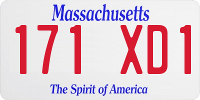 MA license plate 171XD1