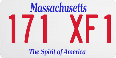 MA license plate 171XF1