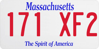 MA license plate 171XF2
