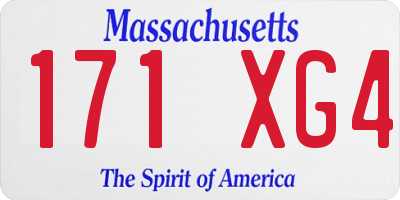 MA license plate 171XG4