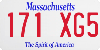 MA license plate 171XG5