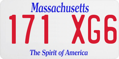 MA license plate 171XG6