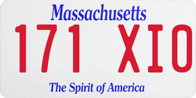 MA license plate 171XI0