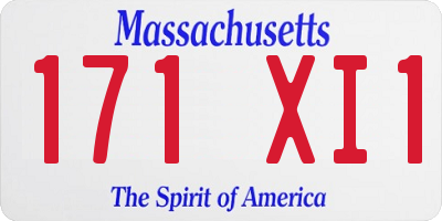 MA license plate 171XI1