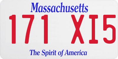 MA license plate 171XI5